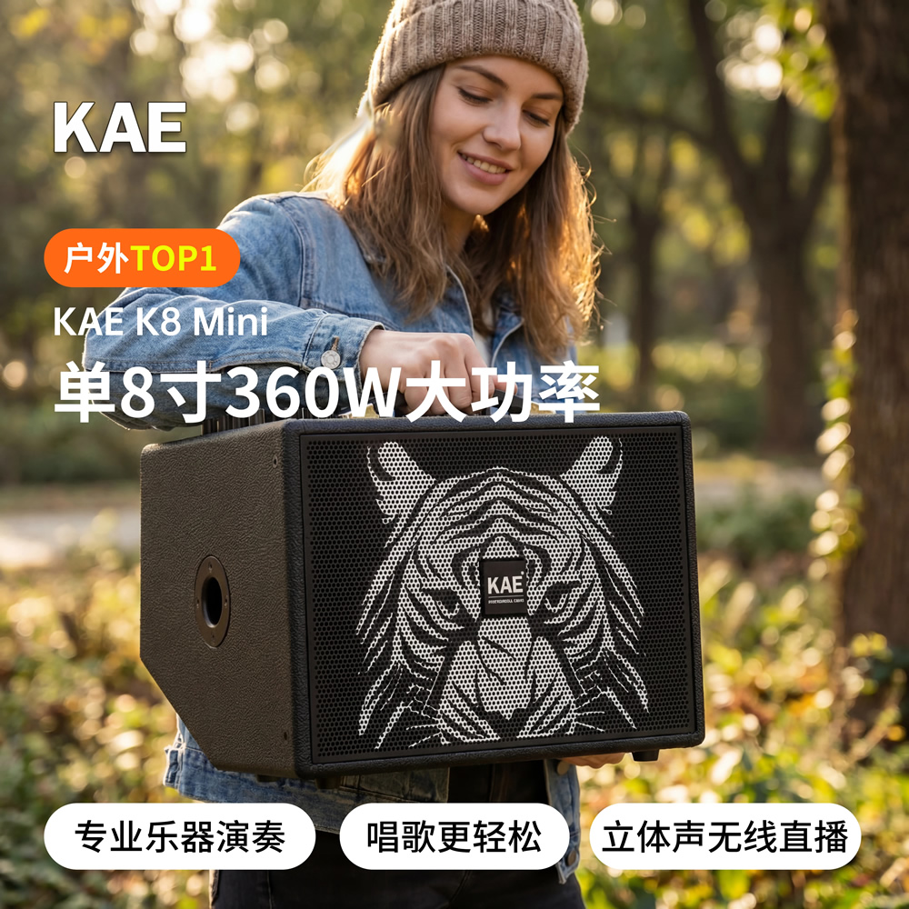 KAE-K8MINI音箱户外舞台路演直播电吹管声乐器吉他弹唱K歌音响