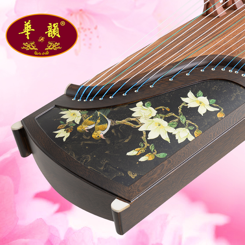 华韵牌鸡翅木彩绘古筝扬州传统彩绘工艺