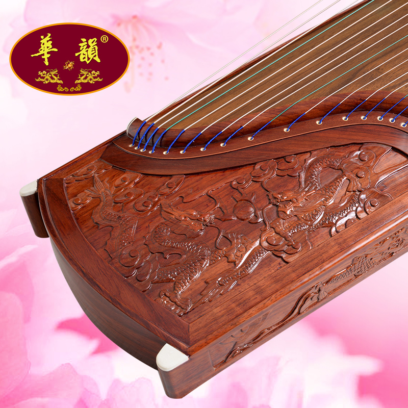 华韵牌红木雕龙古筝