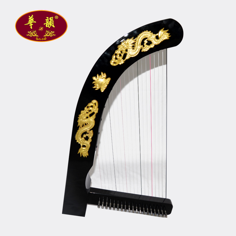 华韵牌19弦古箜篌双龙戏珠款古典乐器